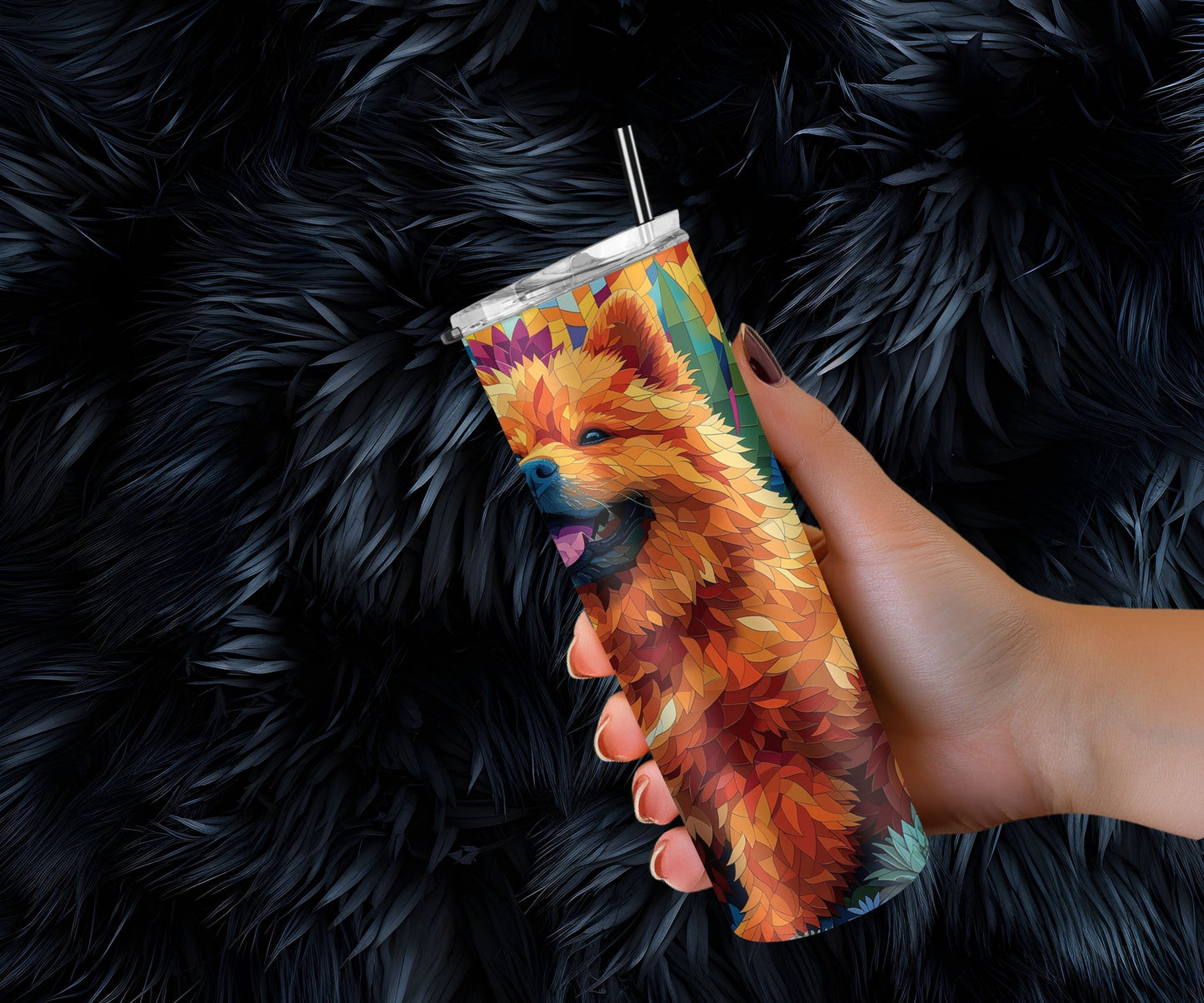 Brown Chow Chow 20oz Tumbler Wrap, High Resolution 300 ppi Colorful and Customizable-AS