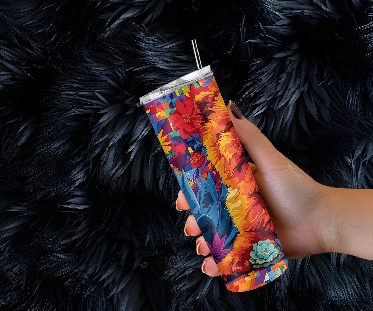 Brown Chow Chow 20oz Tumbler Wrap, High Resolution 300 ppi Colorful and Customizable-TM