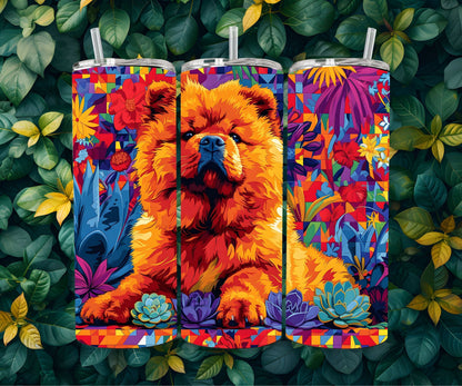 Brown Chow Chow 20oz Tumbler Wrap, High Resolution 300 ppi Colorful and Customizable-TM