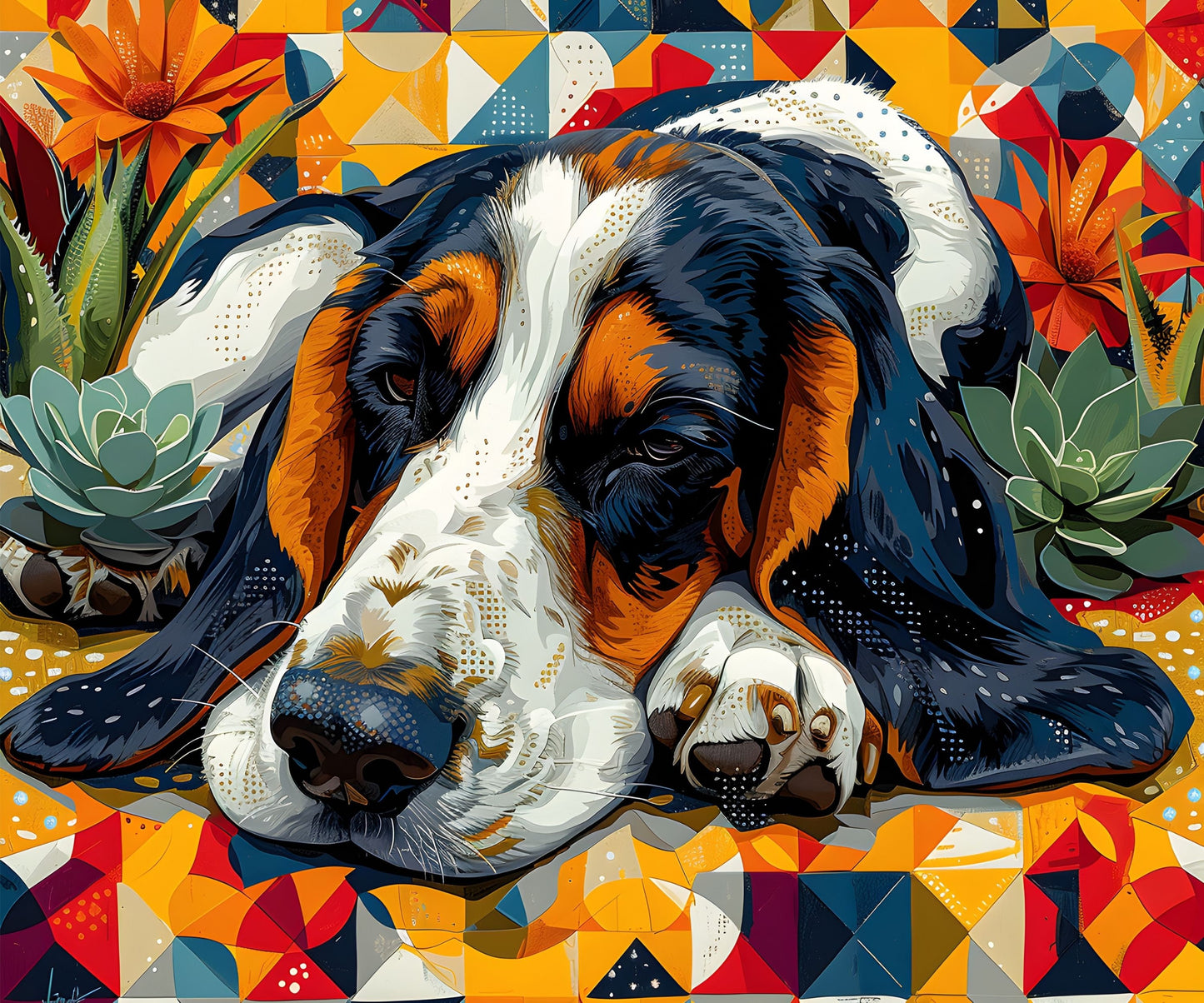 Basset Hound Dog Pet 20oz Tumbler Wrap, Colorful and Customizable, Museum Quality Art-YV