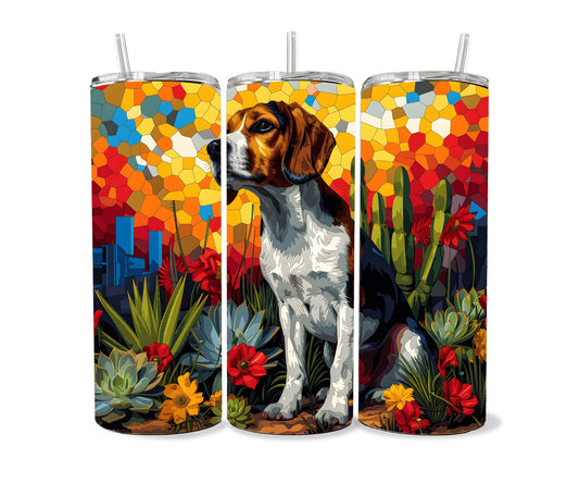 Beagle Dog Pet 20oz Tumbler Wrap, Colorful and Customizable, Beagle Museum Quality Art Cup Wraps-VG