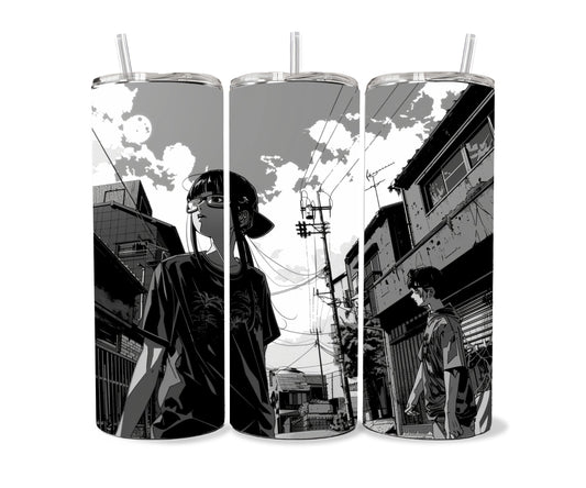 Manga Tumbler Wrap 20oz Skinny Tumbler PNG , Colorful Museum Quality Japanese Style Cute Manga Art Design Tumbler Wraps-FX