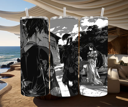 Manga Tumbler Wrap 20oz Skinny Tumbler PNG , Colorful Museum Quality Japanese Style Cute Manga Art Design Tumbler Wraps-DG