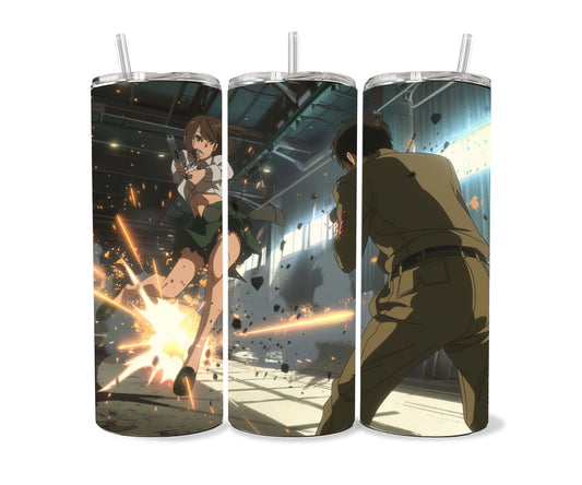 Anime Tumbler Wrap 20oz Skinny Tumbler , Colorful Museum Quality Japanese Style Cute Anime Art PNG Design Tumbler Wraps-PR