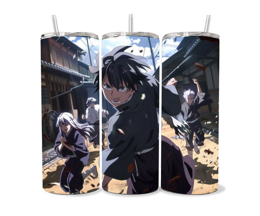 Anime Tumbler Wrap 20oz Skinny Tumbler , Colorful Museum Quality Japanese Style Cute Anime Art PNG Design Tumbler Wraps-RB