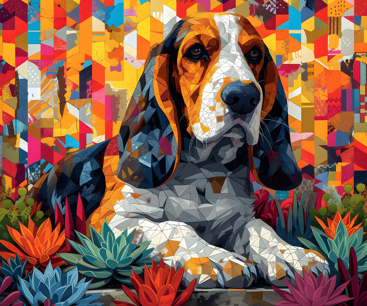 Basset Hound Dog Pet 20oz Tumbler Wrap, Colorful and Customizable, Museum Quality Art-FI