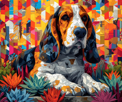 Basset Hound Dog Pet 20oz Tumbler Wrap, Colorful and Customizable, Museum Quality Art-FI