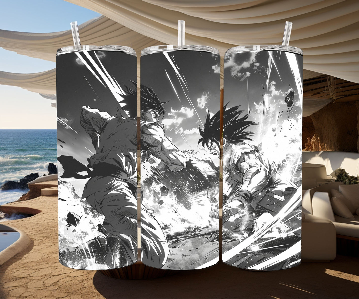 Manga Tumbler Wrap 20oz Skinny Tumbler PNG , Colorful Museum Quality Japanese Style Cute Manga Art Design Tumbler Wraps-GD