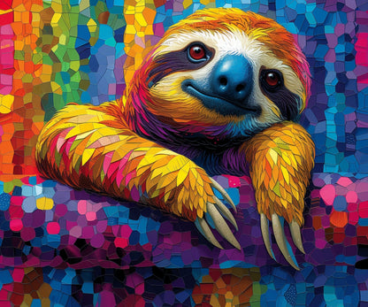 Sloth Tumbler Wrap 20oz Skinny Tumbler , Colorful Museum Quality Cute Sloth Art  Tumbler Wraps with Adorable Sloths.-IW