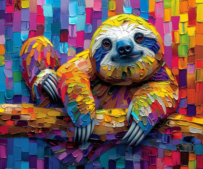 Sloth Tumbler Wrap 20oz Skinny Tumbler , Colorful Museum Quality Cute Sloth Art  Tumbler Wraps with Adorable Playful Sloths.-MH