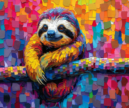 Sloth Tumbler Wrap 20oz Skinny Tumbler , Colorful Museum Quality Cute Sloth Art  Tumbler Wraps with Adorable Playful Sloths.-XA