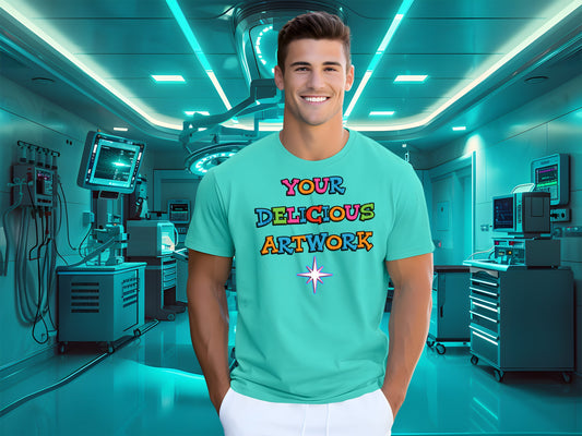 Teal Bella Canvas 3001 T-Shirt Mockup Male Nurse,  Etsy & Amazon + Revolutionary Social Media Marketing Kit - Ten 10 Fully Optimized Images