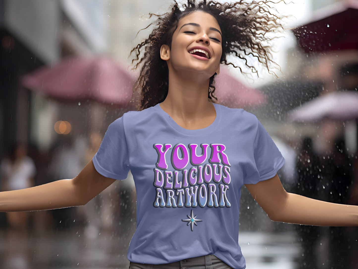 Lavender Blue Bella Canvas 3001 T-Shirt Mockup for Etsy & Amazon + Revolutionary Social Media Marketing Kit - Ten 10 Fully Optimized Images