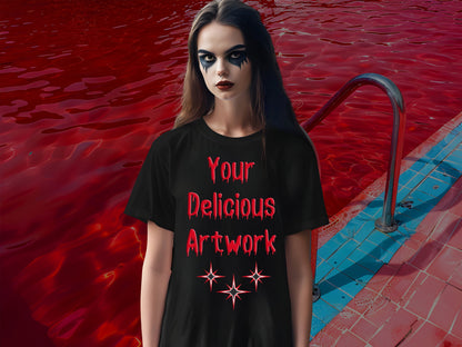 Scary Halloween Black Bella Canvas 3001 T-Shirt Mockup Unisex for Etsy & Amazon + Revolutionary Social Media Marketing Kit, Ten 10 Imagess -AB