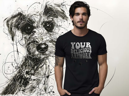 Black Bella Canvas 3001 T-Shirt Dog Lover Mockup for Etsy & Amazon Listings + Revolutionary Social Media Marketing Kit - Ten Dog Dad  Images