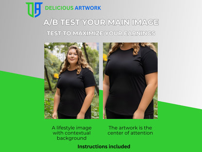 Black Bella Canvas 3001 T-Shirt Plus Size Mockup  Etsy & Amazon + Revolutionary Social Media Marketing Kit, Ten 10 Fully Optimized Images