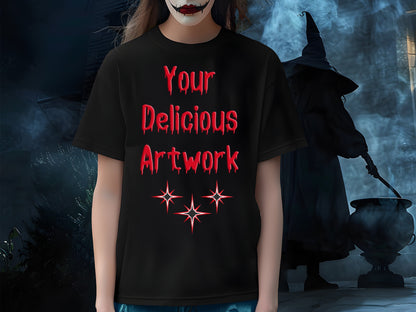 Scary Halloween Black Bella Canvas 3001 T-Shirt Mockup for Etsy & Amazon + Revolutionary Social Media Marketing Kit, Ten 10 Images