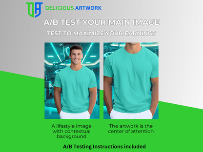 Teal Bella Canvas 3001 T-Shirt Mockup Male Nurse,  Etsy & Amazon + Revolutionary Social Media Marketing Kit - Ten 10 Fully Optimized Images