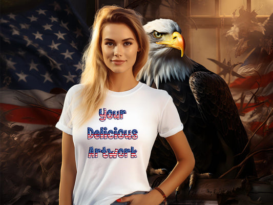 White USA Patriotic T-Shirt Mockup Bella Canvas 3001, List Etsy & Amazon + Revolutionary Social Media Marketing Kit - Ten Optimized Images